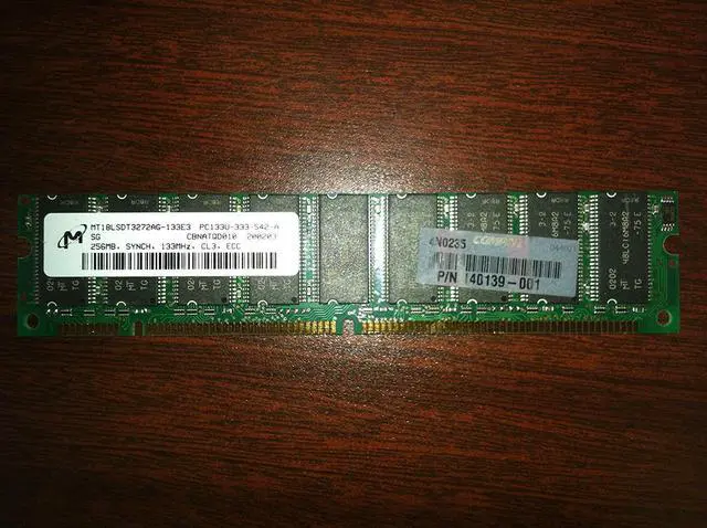 Main image of MICRON - 256MB 168p PC133 CL3 18c 16x8 ECC SDRAM