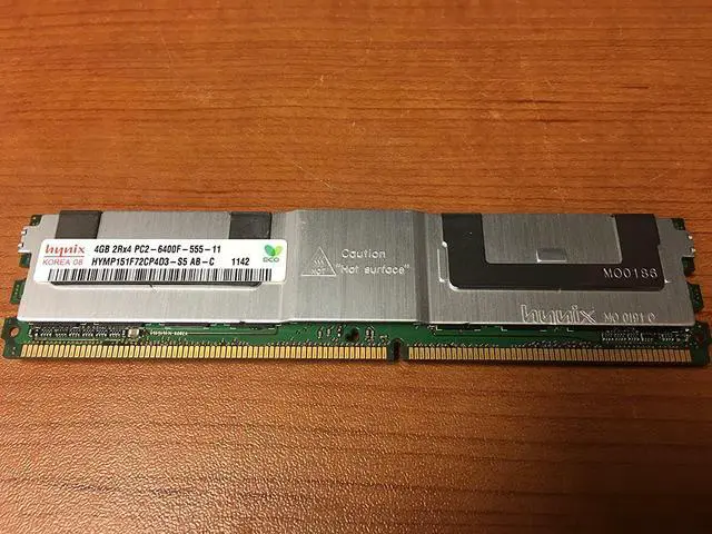Main image of Hynix 4GB PC2-6400 DDR2-800MHz ECC Fully Buffered CL5 240-Pin DIMM Dual Rank Memory Module HYMP151F72CP4D3-S5-AC-C