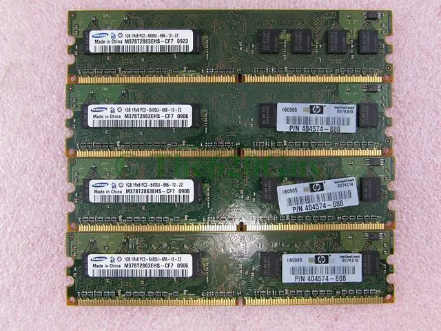 Main image of HP 404574-888 4GB 4 x 1GB PC2-6400U DDR2 800 Non-ECC Unbuff Samsung Memory Kit