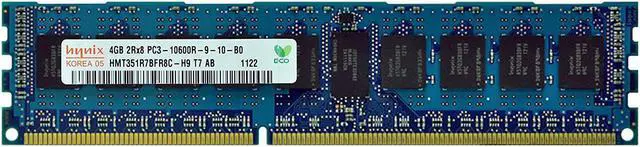 Main image of Hynix 4GB DDR3 SDRAM PC3-10600 1333MHz ECC Registered 240-pin DIMM Memory HMT351R7BFR8C-H9