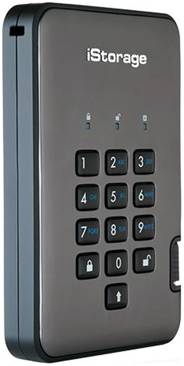 Alt view image 2 of 11 - iStorage diskAshur PRO2 HDD 2TB Secure portable Hard Drive FIPS Level 3 certified - password protected, dust and water resistant, military grade hardware encryption.IS-DAP2-256-2000-C-X