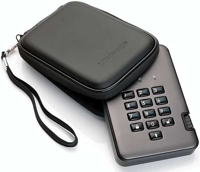 Alt view image 5 of 11 - iStorage diskAshur PRO2 HDD 2TB Secure portable Hard Drive FIPS Level 3 certified - password protected, dust and water resistant, military grade hardware encryption.IS-DAP2-256-2000-C-X