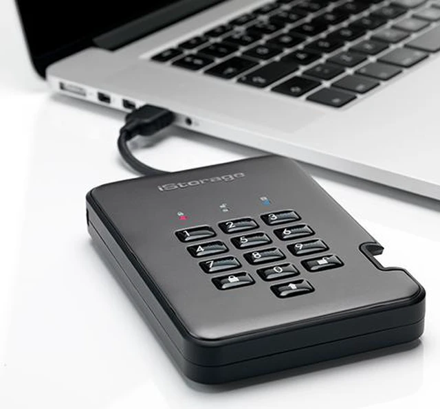 Alt view image 3 of 11 - iStorage diskAshur PRO2 HDD 2TB Secure portable Hard Drive FIPS Level 3 certified - password protected, dust and water resistant, military grade hardware encryption.IS-DAP2-256-2000-C-X