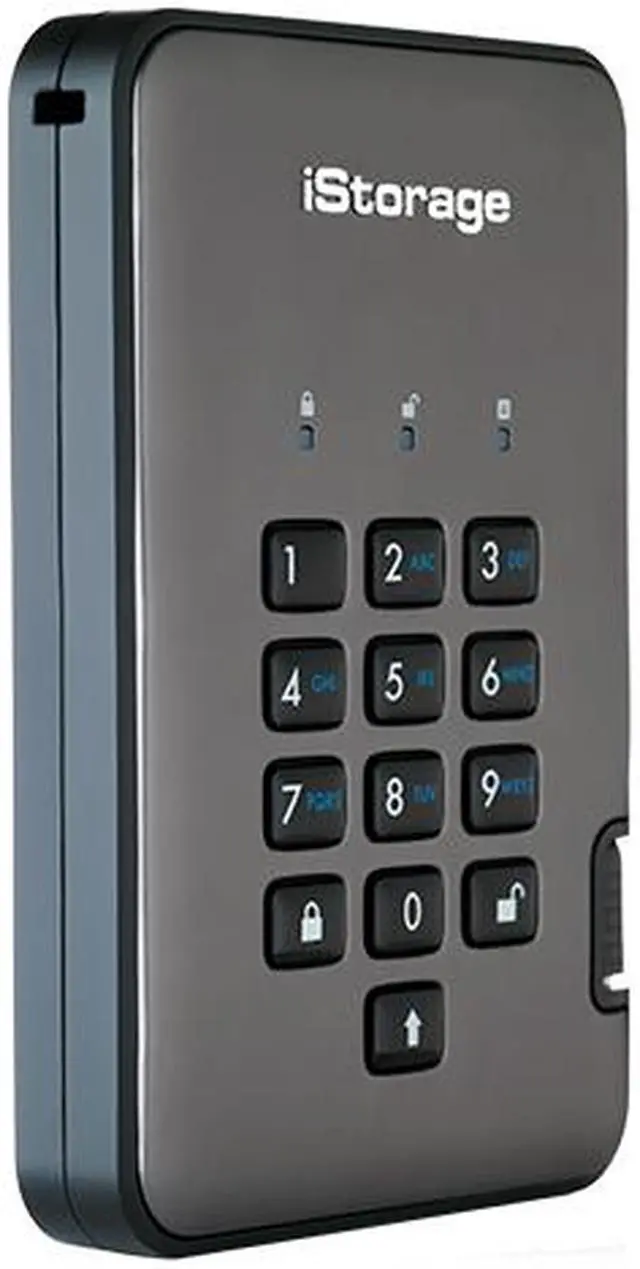 Alt view image 3 of 11 - iStorage diskAshur PRO2 HDD 3TB Secure portable Hard Drive FIPS Level 3 certified - password protected, dust and water resistant, military grade hardware encryption.IS-DAP2-256-3000-C-X
