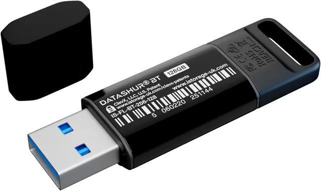 Alt view image 3 of 9 - iStorage datAshur BT USB 3.2 Encrypted Secure Flash Drive 128GB - Unlock wirelessly via your smartphone using Bluetooth (iOS/Android) - Remote Management Ready (IS-FL-DBT-256-128)
