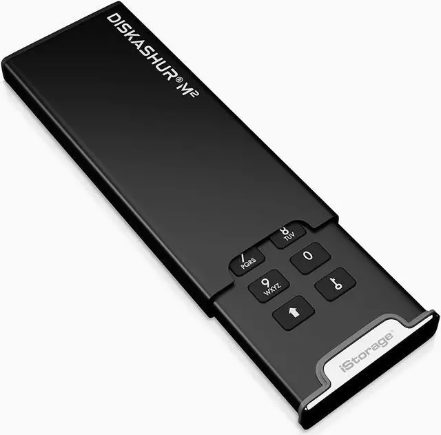 Alt view image 2 of 13 - iStorage diskAshur M2 500GB - PIN authenticated, hardware encrypted USB 3.2 portable SSD. Ultra-fast, FIPS compliant, Rugged & Portable (IS-DAM2-256-500)