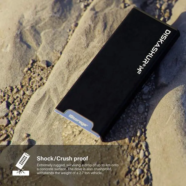 Alt view image 5 of 15 - iStorage diskAshur M2 2TB - PIN authenticated, hardware encrypted USB 3.2 portable SSD. Ultra-fast, FIPS compliant, Rugged & Portable (IS-DAM2-256-2000)
