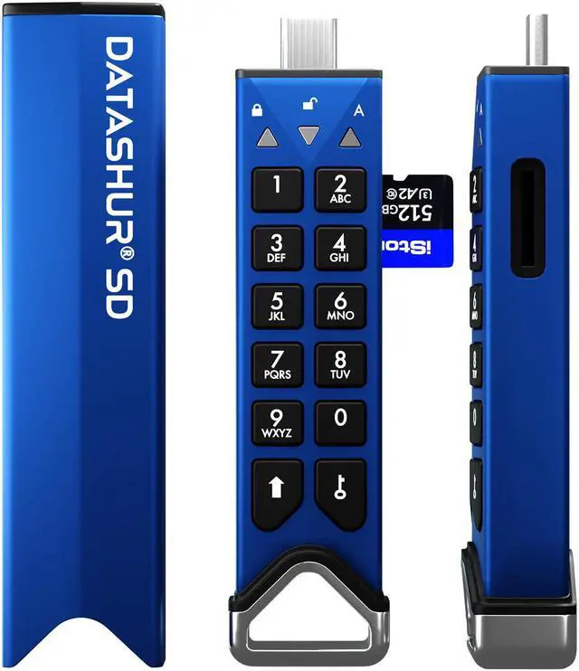 Alt view image 2 of 9 - iStorage datAshur SD, hardware encrypted USB type-C flash drive, designed to incorporate removable iStorage microSD Cards (sold separately), password protected, FIPS compliant (IS-FL-DSD-256-SP)