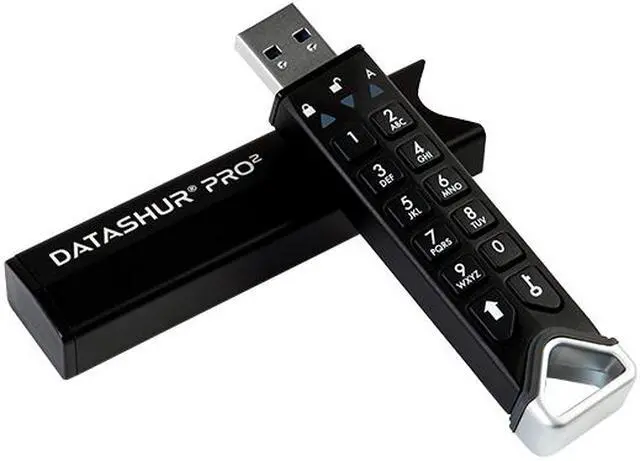 Alt view image 3 of 20 - iStorage datAshur PRO² 512GB Secure flash drive - FIPS 140-2 Level 3 Certified - Password protected, dust and water resistant, portable, military grade hardware encryption. USB 3.2 IS-FL-DP2-256-512