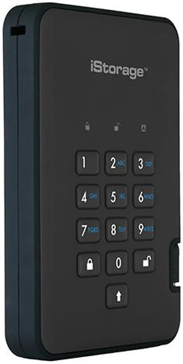 Alt view image 2 of 11 - iStorage diskAshur2 SSD 2TB Black - Secure portable solid state drive - Password protected, dust and water resistant, portable, military grade hardware encryption USB 3.2  IS-DA2-256-SSD-2000-B