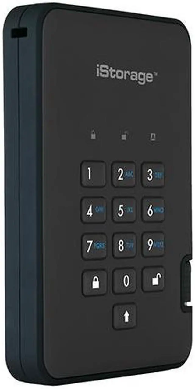 Alt view image 2 of 8 - iStorage diskAshur2 HDD 4TB Black -  Secure portable hard drive - Password protected, dust and water resistant, portable, military grade hardware encryption USB 3.1 IS-DA2-256-4000-B