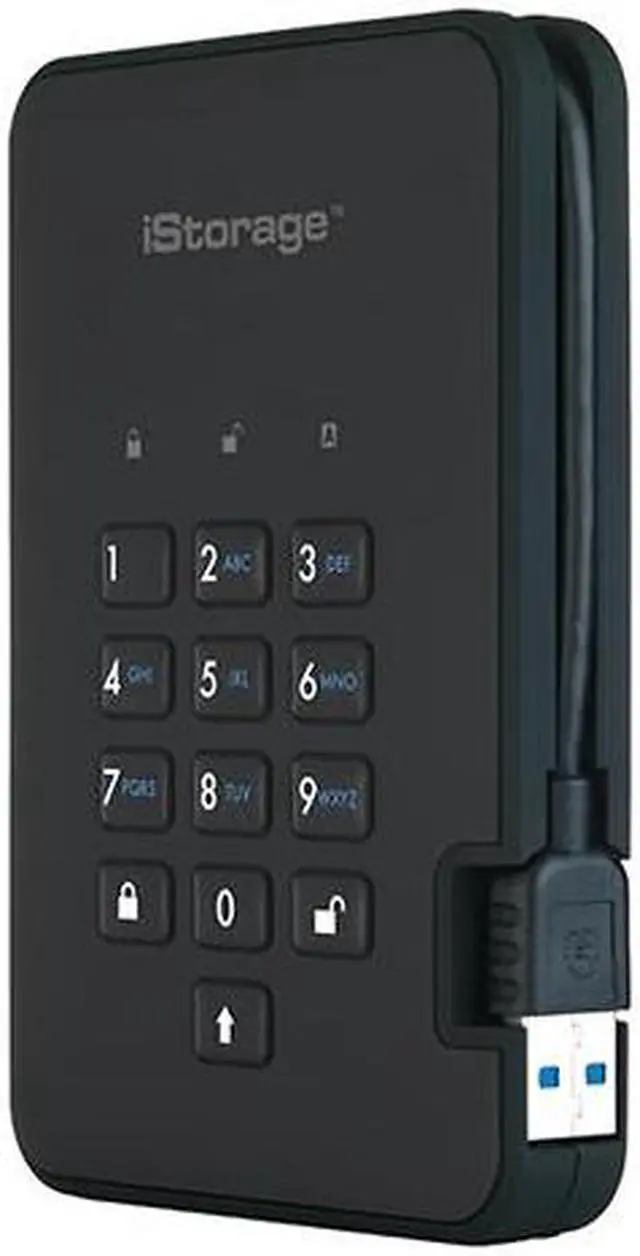Alt view image 4 of 8 - iStorage diskAshur2 HDD 4TB Black -  Secure portable hard drive - Password protected, dust and water resistant, portable, military grade hardware encryption USB 3.1 IS-DA2-256-4000-B
