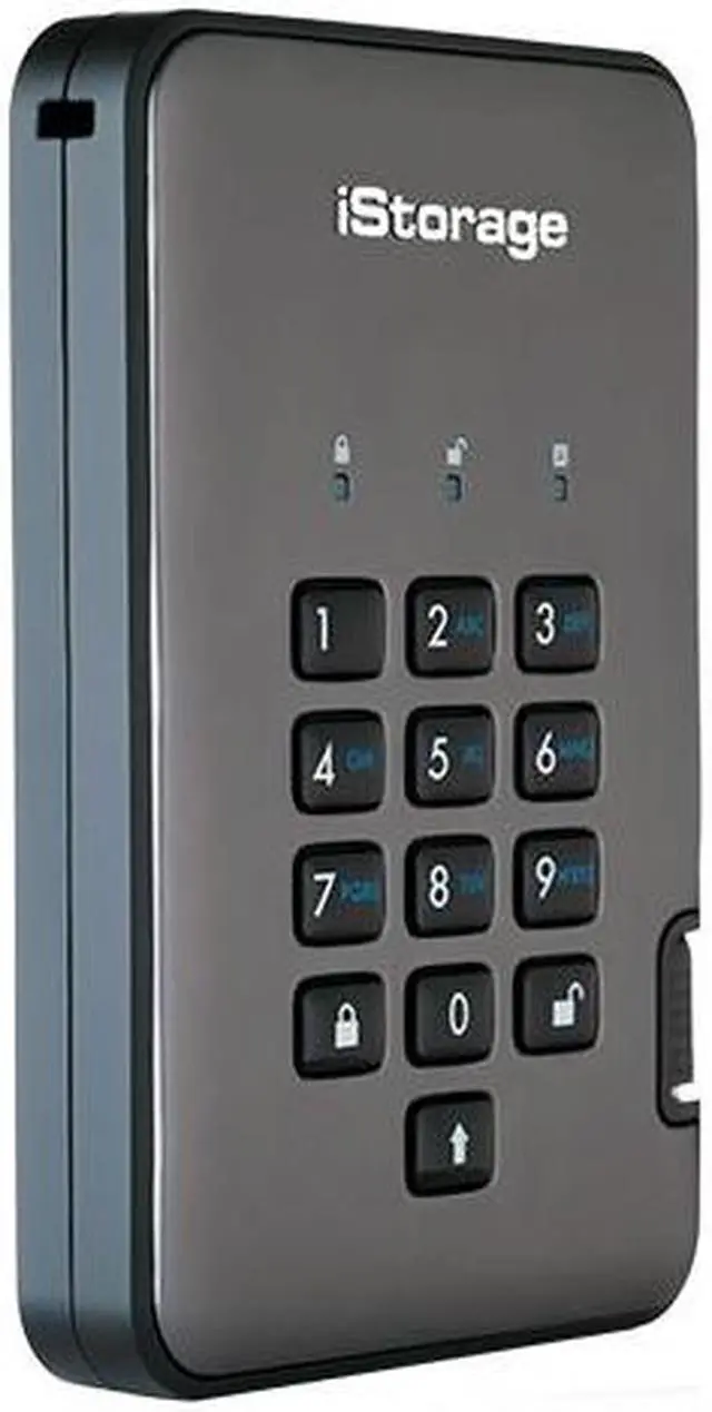 Alt view image 3 of 6 - iStorage diskAshur PRO2 HDD 1TB Secure portable hard drive FIPS Level 2 certified - password protected, dust and water resistant, military grade hardware encryption.IS-DAP2-256-1000-C-G