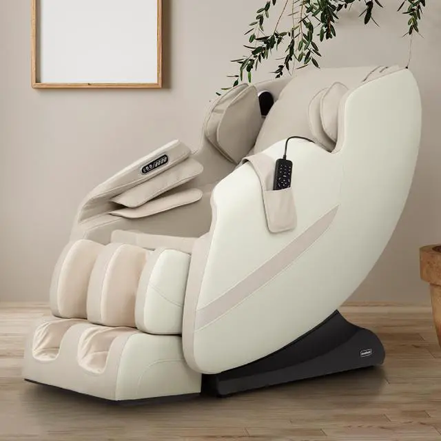 Main image of Titan AmaMedic Q7 Full Body Shiatsu Massage Chair with Zero Gravity, Foot Rollers, Bluetooth (Beige)
