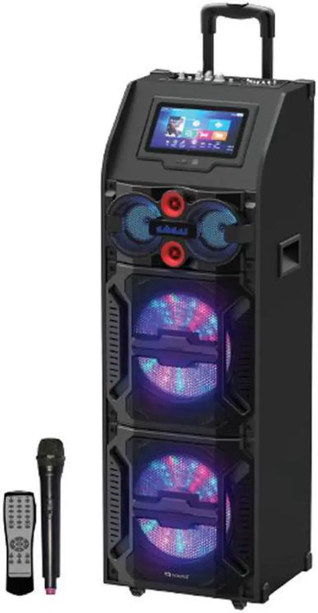 Main image of Supersonic 2 x 12 Pro Speaker Bluetooth, Karaoke Built-in Tablet 14.1 Touchscreen USB/EQ/Mic IQ-4922DJWK