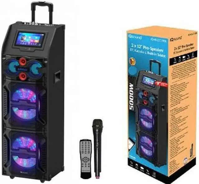 Alt view image 3 of 6 - Supersonic 2 x 12 Pro Speaker Bluetooth, Karaoke Built-in Tablet 14.1 Touchscreen USB/EQ/Mic IQ-4922DJWK