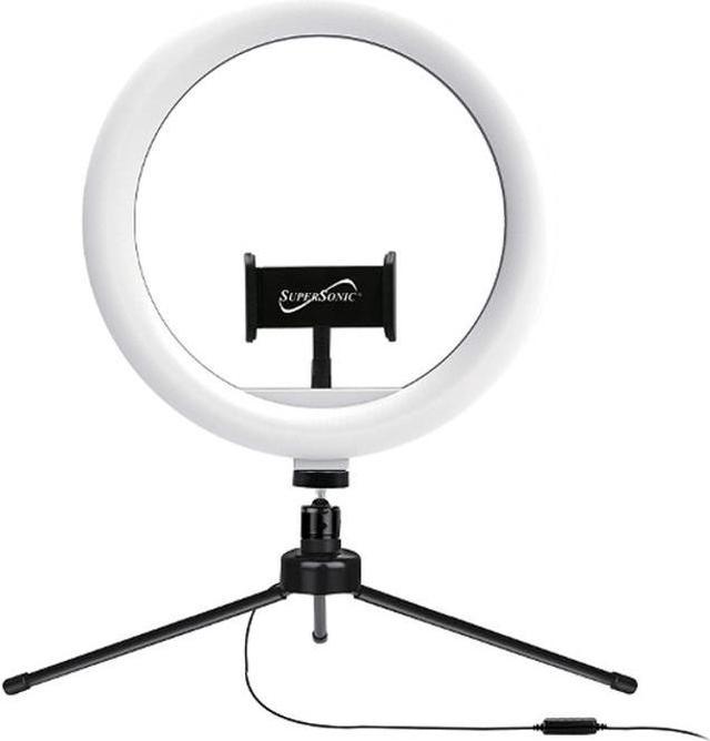 LED Ring Light Selfie Ring Lamp with Phone Holder and Microphone Stand |  eBay