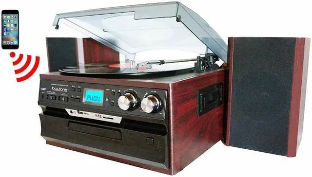 Main image of Boytone BT-24DJM Bluetooth Record Player Turntable Stereo System CD Cassette