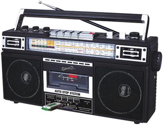 Alt view image 7 of 14 - Supersonic SC-3201BT-BK 4 Band Radio & Cassette Player + Cassette To Mp3 Converter & Bluetooth (Black)