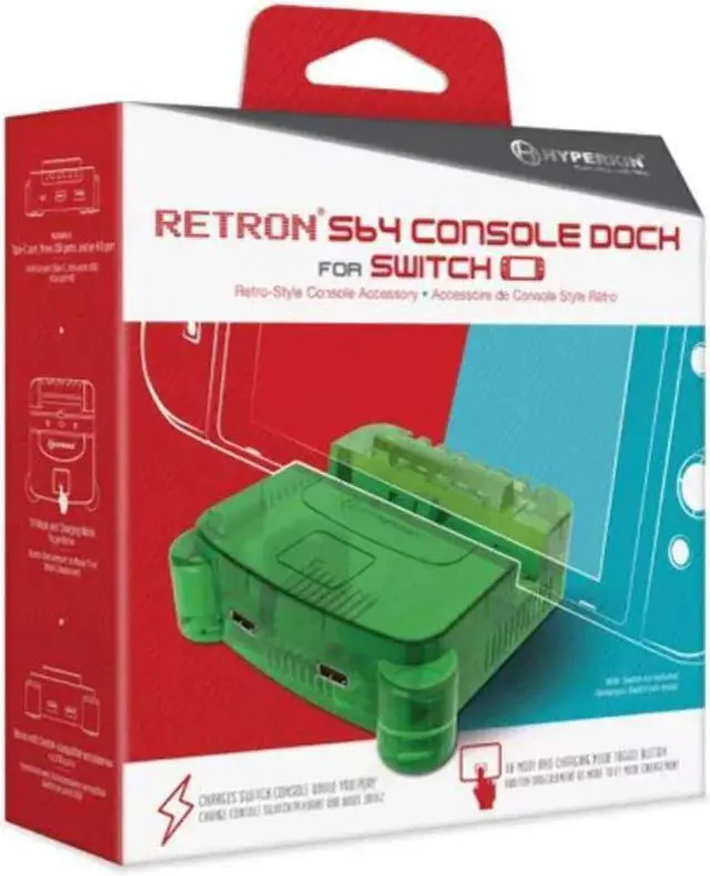 Alt view image 14 of 14 - Hyperkin RetroN S64 Console Dock for Switch (Lime Green) Nintendo Switch