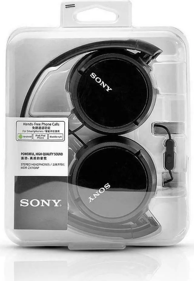 Alt view image 8 of 8 - Sony MDR-ZX110AP ZX Series Extra Bass Smartphone Headset with Mic - Black