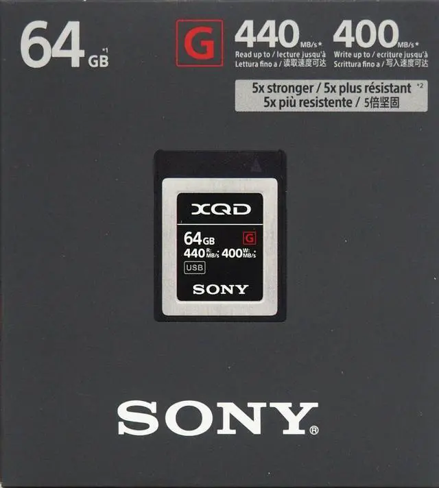 Alt view image 4 of 9 - Sony Professional XQD G Series 64GB Memory Card (QD-G64F/J)