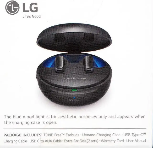 Alt view image 6 of 8 - LG TONE Free FP9 - Plug and Wireless True Wireless Bluetooth UVnano Earbuds - Black
