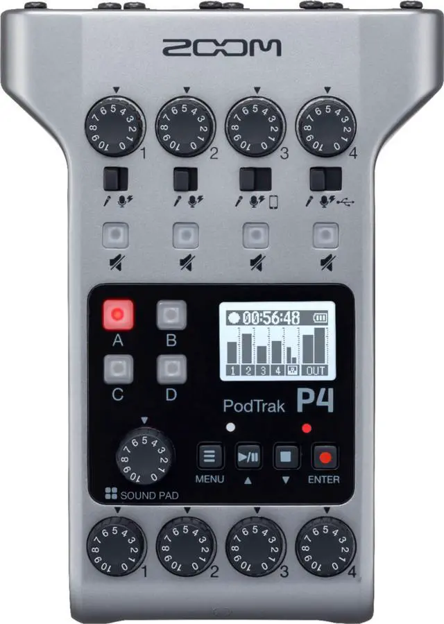 Alt view image 18 of 20 - Zoom PodTrak P4 Portable Multitrack Podcast Recorder