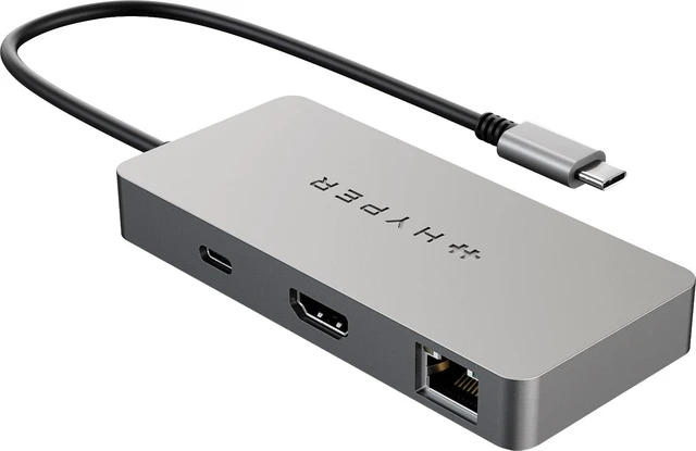 Alt view image 3 of 3 - HYPER HyperDrive Chrome 5-Port USB Type-C Hub HDMB2