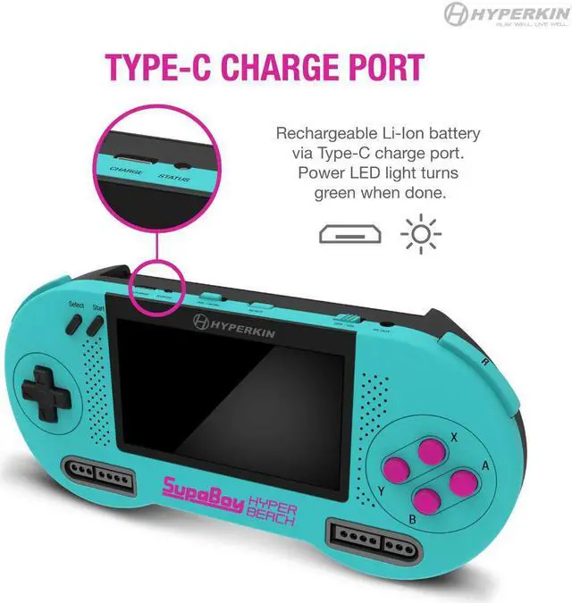 Alt view image 15 of 15 - Hyperkin SupaBoy Portable Pocket Console for Super NES / Super Famicom (Hyper Beach) M08889-HYB