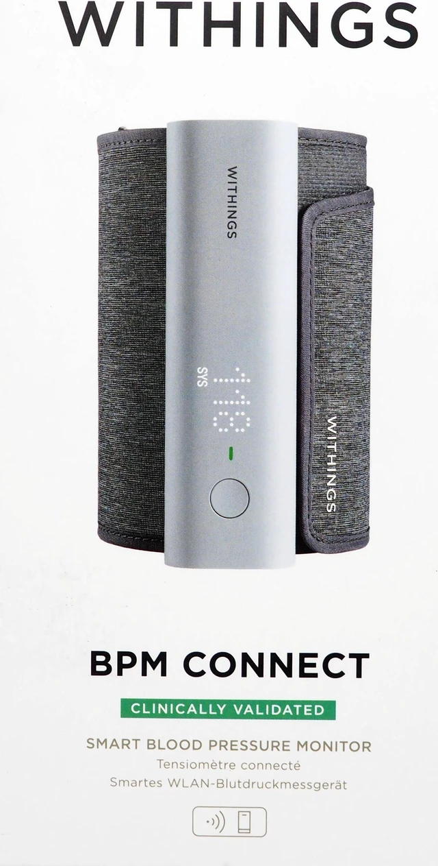Alt view image 2 of 6 - Withings BPM Connect Digital Wi-Fi Smart Blood Pressure Monitor - White/Gray WPM05-ALL-INTER