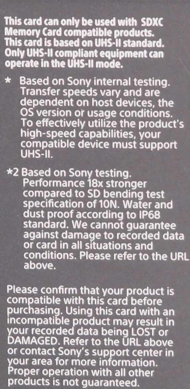 Alt view image 19 of 20 - Sony 128GB UHS-II TOUGH SD CARD R300 W299