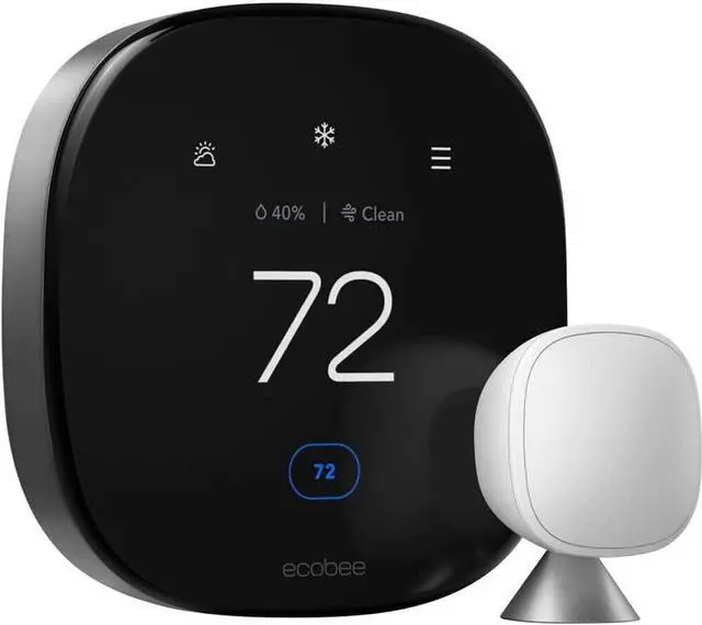 Alt view image 3 of 8 - ecobee Premium Smart Programmable Touch-Screen Thermostat with Siri Apple HomeKit and Google Assistant EB-STATE6-01  - Black