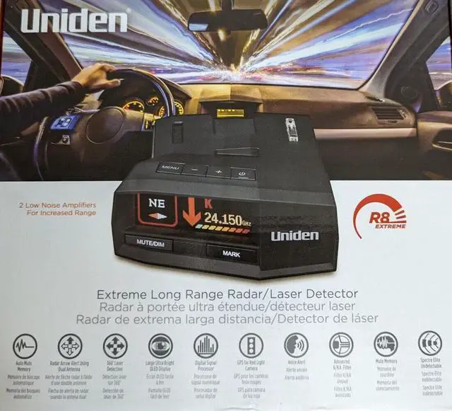 Alt view image 4 of 14 - Uniden R8 Extreme Long Range Radar / Laser Detector - Black