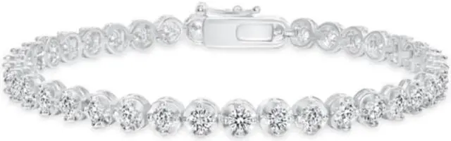 Main image of Solid 925 Sterling Silver 7.25 Inch Tennis Bracelet Zirconia Rhodium Plated for Women GH2340-7.25