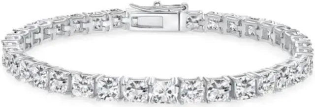 Main image of Solid 925 Sterling Silver 7 Inch Tennis Bracelet 3mm Cubic Zirconia Rhodium Plated for Women TENNIS-3MM-7