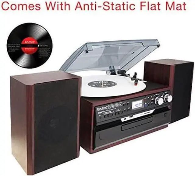 Alt view image 2 of 7 - Boytone BT-24DJM Bluetooth Record Player Turntable Stereo System CD Cassette