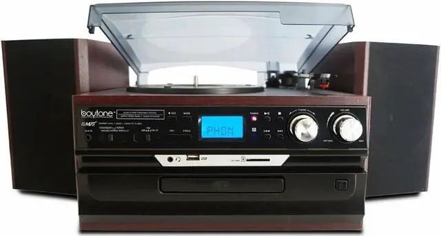 Alt view image 7 of 7 - Boytone BT-24DJM Bluetooth Record Player Turntable Stereo System CD Cassette
