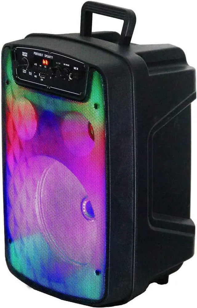 Alt view image 2 of 3 - Supersonic Fire Box 8" TWS Bluetooth Speaker with Light Show and Microphone Black IQ-7008DJBT