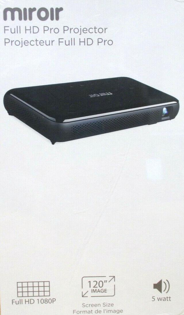 Alt view image 9 of 9 - Miroir M600 Full HD Pro 1080p Projector, USB - C Video, HDMI, Battery-Powered, for iPad; MacBook, and Android, Rechargeable battery, 4K input resolution