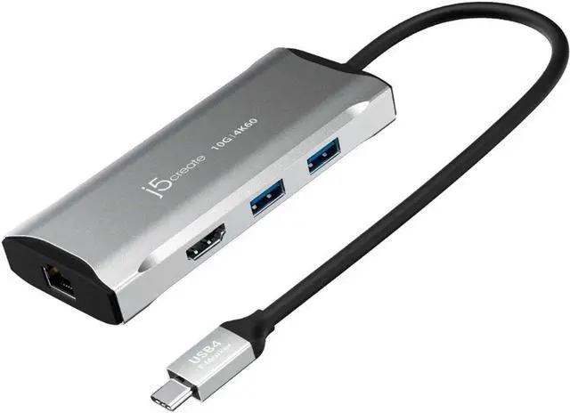 Alt view image 3 of 3 - j5create usb c hub - 4k 60hz hdmi, 2 usb-a 10gbps, usb-c 10gbps with pd 100w, ethernet, | multiport adapter for macbook, chromebook, xps, surface pro (jcd392)