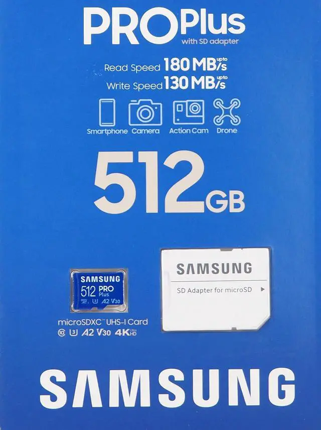 Alt view image 3 of 16 - SAMSUNG PRO Plus 512GB microSDXC Flash Card w/ Adapter Model MB-MD512SA/AM