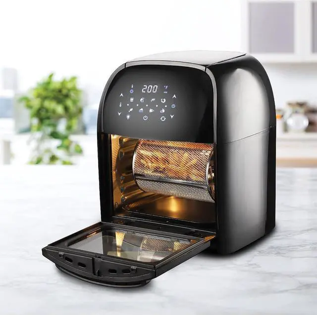 Alt view image 4 of 6 - National NA3004AFBLK 12 Qt. 3-in-1 Air Fryer, Oven, & Dehydrator