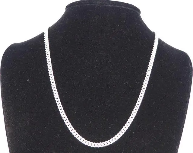 Alt view image 4 of 6 - Solid 925 Sterling Silver Miami Cuban Link Chain Necklace 5mm, 22"  Made in Italy, Unisex, All Ages