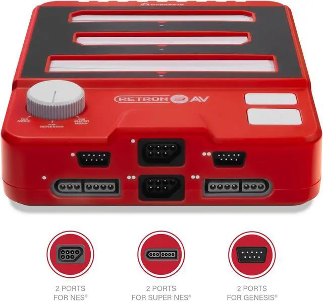 Alt view image 4 of 7 - Hyperkin RetroN 3 AV Console for NES, SNES,Super Famicom, Genesis/Mega Drive  Red M07168-PR
