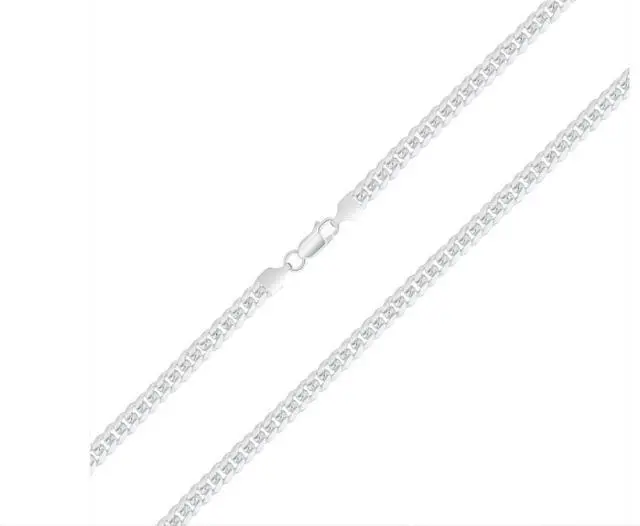 Main image of Solid 925 Sterling Silver Miami Cuban Link Chain Necklace 3mm, 20 in Made in Italy, Unisex, All Ages
