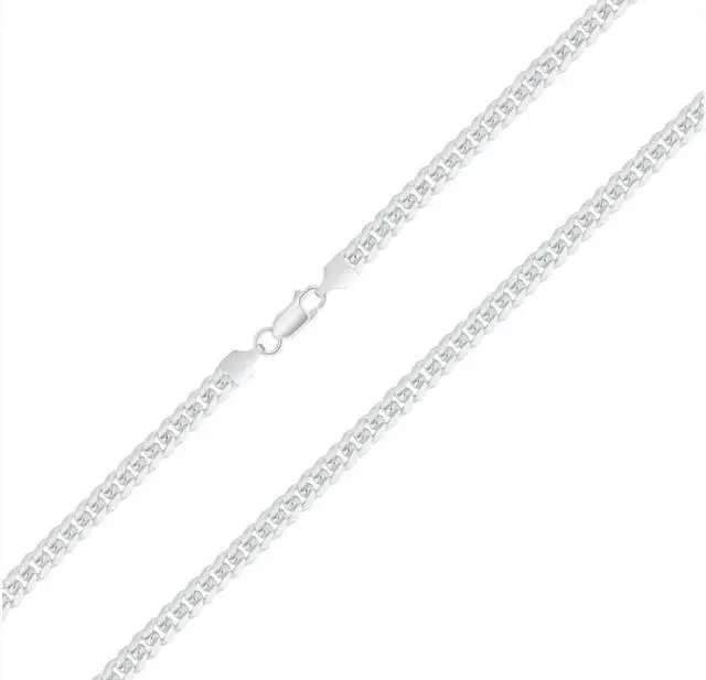 Main image of Solid 925 Sterling Silver Miami Cuban Link Chain Necklace 2.5mm, 18 in Made in Italy, Unisex, All Ages