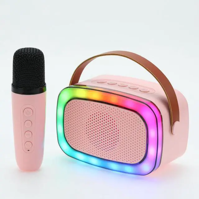 Main image of Supersonic Mini Karaoke Bluetooth Speaker with Wireless Microphone IQ-908K Pink