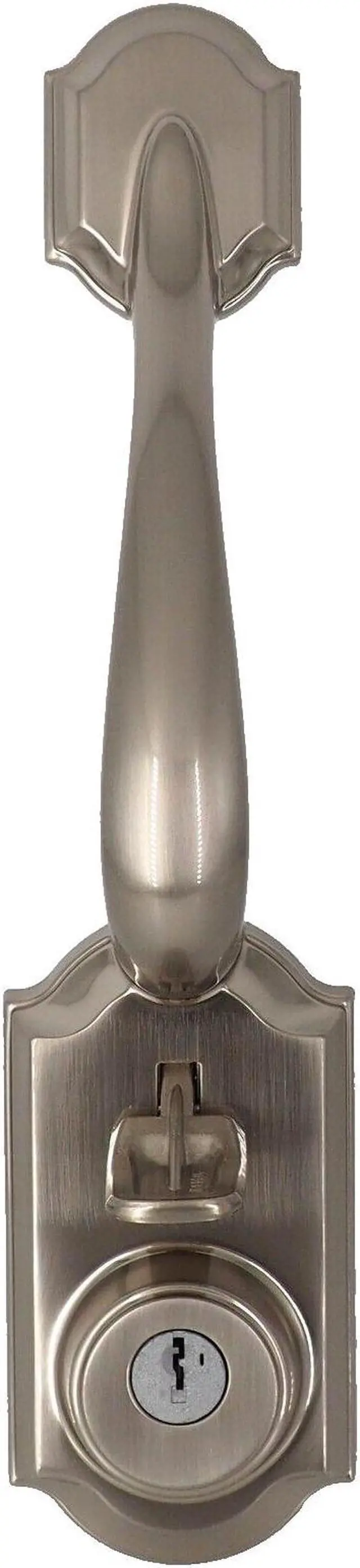Alt view image 4 of 4 - Kwikset Montara Single Cylinder Exterior Only Handleset, SmartKey Security in Satin Nickel