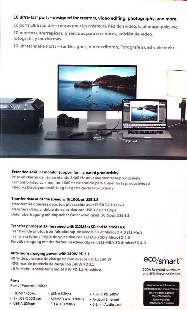 Alt view image 5 of 5 - Hyper HyperDrive Next 10 Port USB-C Hub Portable Travel Essentials HD4005GL 90